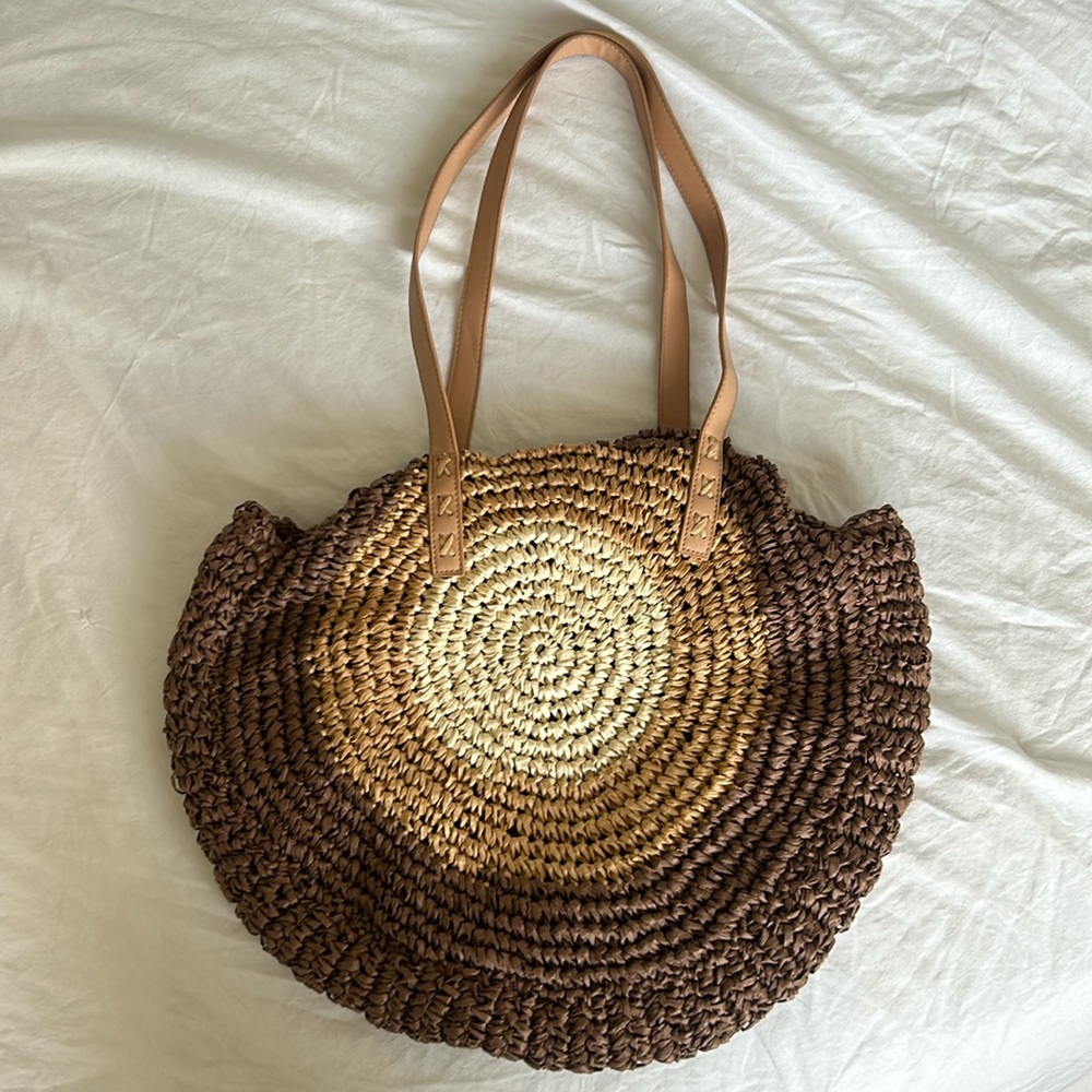 Brand New Straw Circle Beach Bag